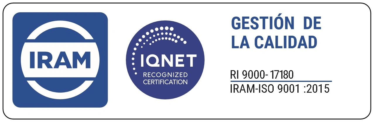 Certificado IQNet IRAM-ISO 9001 de gestión de la calidad